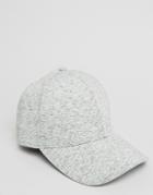 Asos Baseball Cap In Gray Marl Jersey - Gray