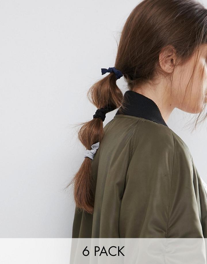 Asos Pack Of 6 Basic Hair Ties - Multi