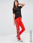 Asos Tall Joggers With Contrast Side Stripe - Green