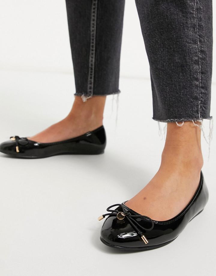 Asos Design Lallie Ballet Flats In Black
