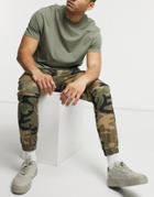 Jack & Jones Intelligence Cargo Pants With Cuff In Camo-green