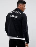 Hype Denim Jacket In Black With Back Print - Black
