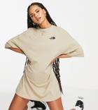 The North Face T-shirt Dress In White/ Beige Tie Dye Exclusive At Asos