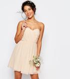 Tfnc Wedding Bandeau Chiffon Mini Dress - Pink