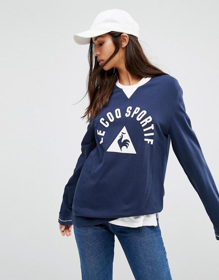 Le Coq Sportif Premium Retro Long Sleeve T-shirt - Navy