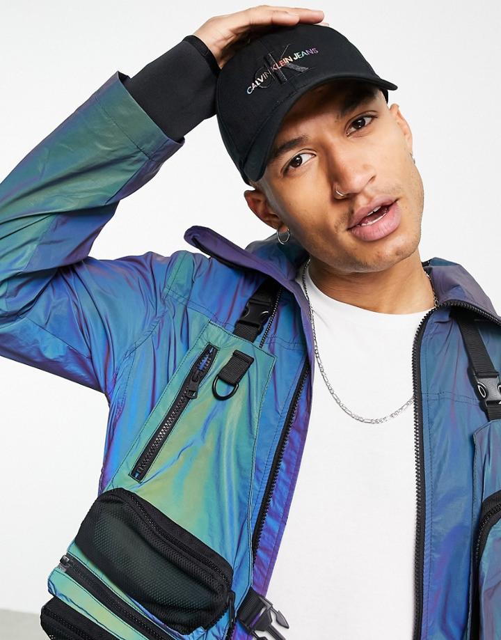 Calvin Klein Jeans Pride Cap With Text Logo In Black