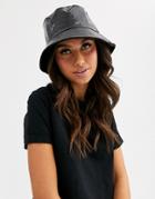 Asos Design Vinyl Croc Bucket Hat In Black