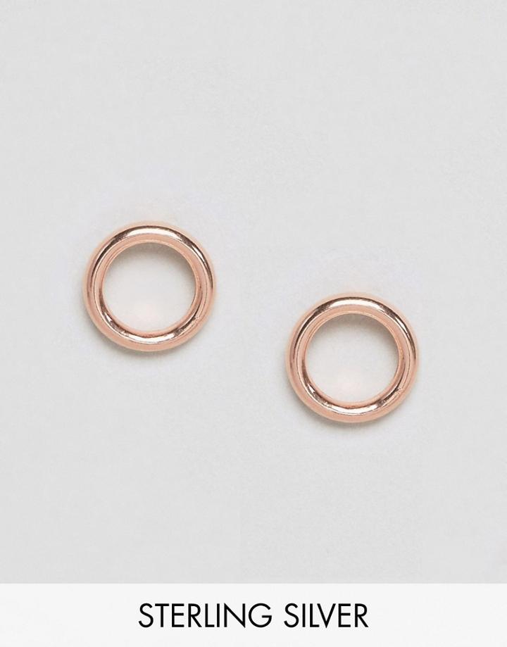 Asos Rose Gold Plated Sterling Silver Donut Stud Earrings - Copper