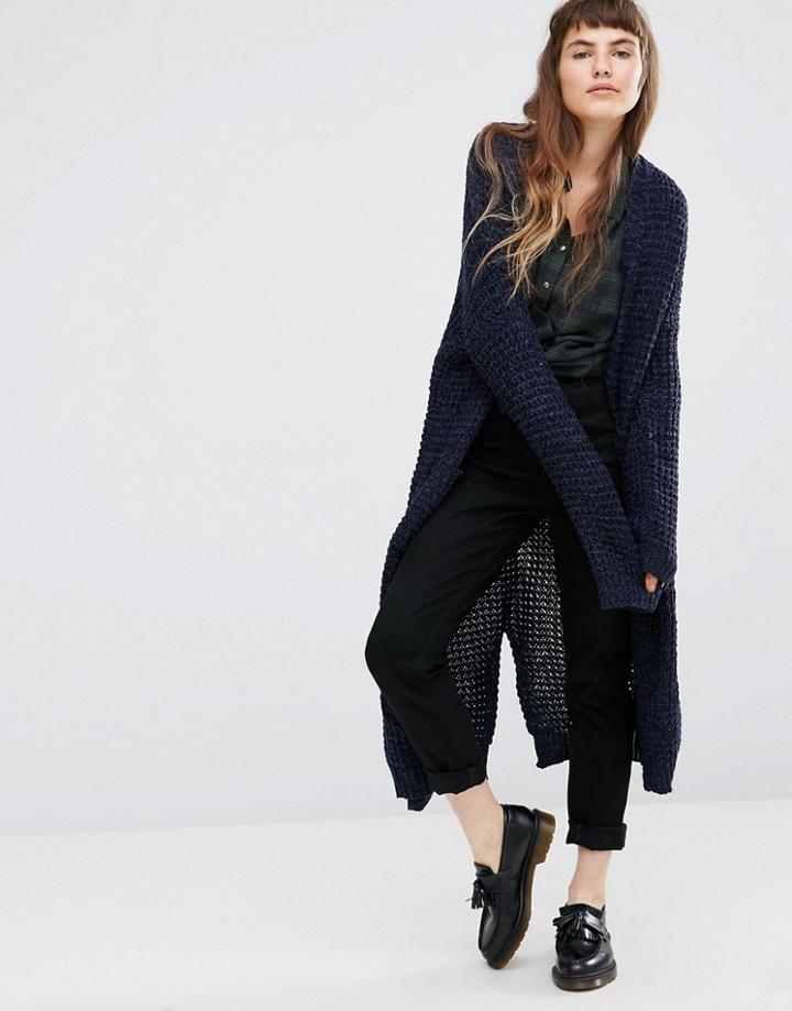 Qed London Oversized Longline Cardigan - Black