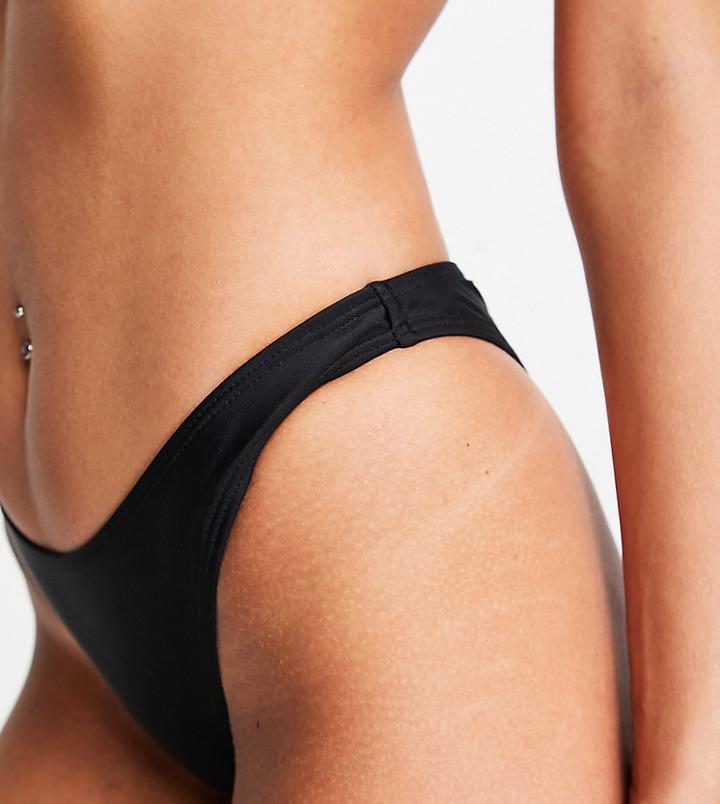 Missguided Mix & Match Super Cheeky Bikini Bottoms With Ruched Detail In Black