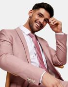 Topman Super Skinny Single Breasted Suit Jacket In Pink