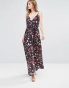 Oh My Love Wrap Printed Maxi Dress - Multi