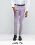 Asos Tall Super Skinny Smart Pants In Light Purple - Purple