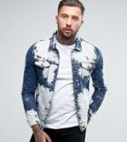 Liquor N Poker Extreme Bleached Denim Jacket - Blue