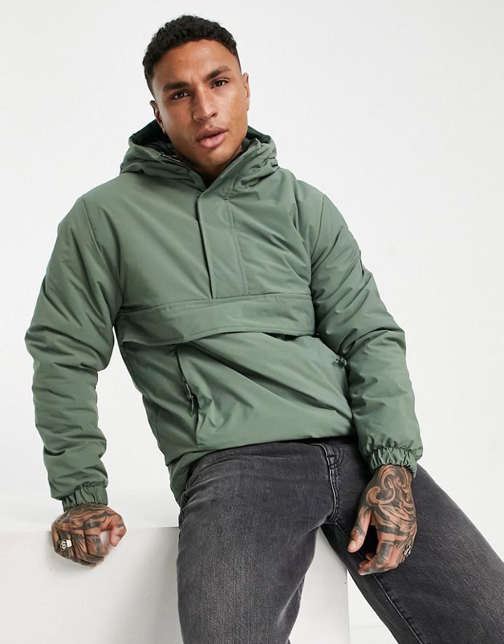 Pull & Bear Overhead Jacket In Sage-green
