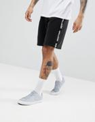 Hollister Logo Taping Icon Seagull Logo Sweat Shorts In Black - Black