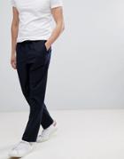 Mango Man Wool Blend Crop Chino In Navy - Navy