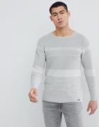 Only & Sons Knitted Sweater With Mixed Stripe - Gray