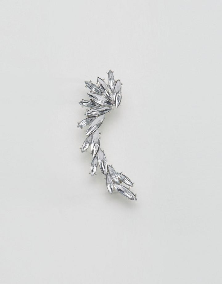 True Decadence Statement Rhinestone Ear Cuff - Silver