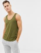 Asos Design Organic Tank In Green - Green