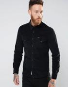 Lee Slim Cord Western Shirt Black - Black