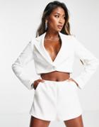 Topshop Cut Out Blazer Romper In White