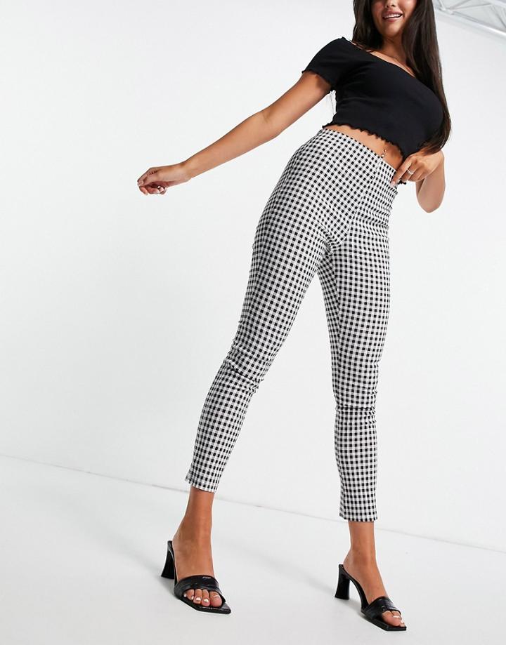 Miss Selfridge Legging In Gingham-black