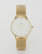 Cluse Minuit Cl30010 Mesh Strap Watch In Gold - Gold