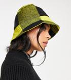 Collusion Unisex Brushed Check Bucket Hat In Yellow And Black-multi