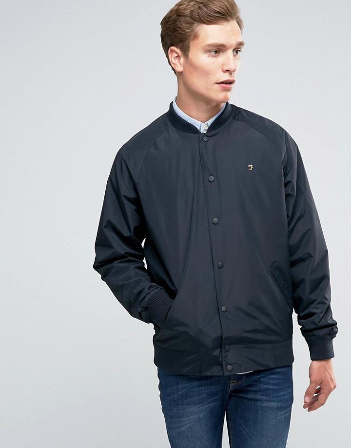 Farah Bomber Jacket In Black Nylon - Black