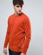 Abercrombie & Fitch Crew Sweatshirt Logo Front In Burnt Orange - Orange