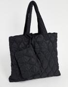 Asos 4505 Gym Bag In Quilted Fabric With Inner Wallet-black
