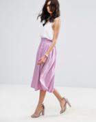 Asos Linen Prom Skirt - Purple