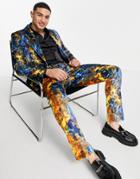 Twisted Tailor Suit Jacket In Multicolored Cloud Print