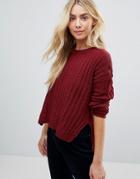 Brave Soul Lane Chenille Loose Fit Sweater - Red