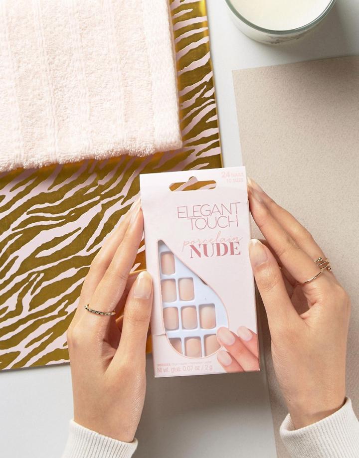 Elegant Touch Nude Collection Squoval Matte Nails - Pink