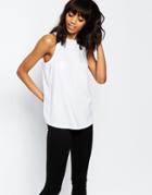 Asos Linen Look Sleeveless Tank - White