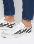 Religion Downtown Leather Sneakers With Suede Detail - White