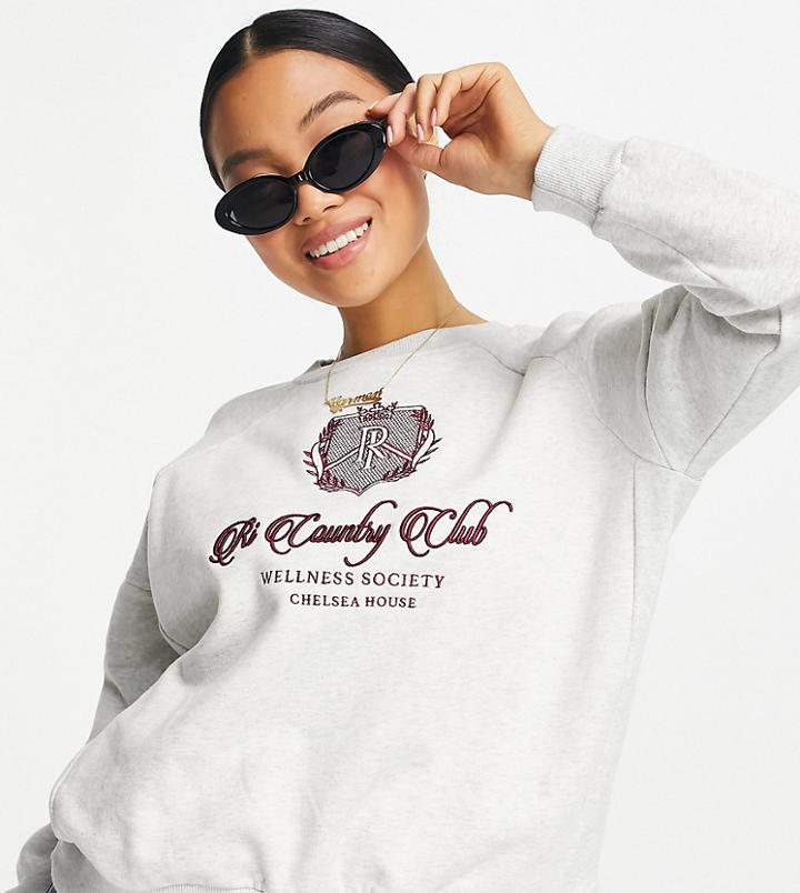 River Island Petite New York Slogan Sweatshirt In Gray