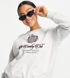 River Island Petite New York Slogan Sweatshirt In Gray