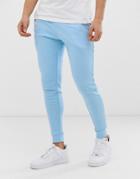 Asos Design Skinny Sweatpants In Light Blue - Blue