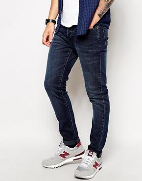 Asos Skinny Jeans In Dark Blue Wash - Blue