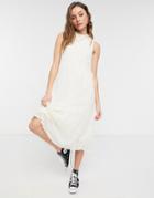 Vero Moda Midi Smock Dress In Natural-neutral