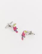 Moss London Cufflinks With Toucans In Silver