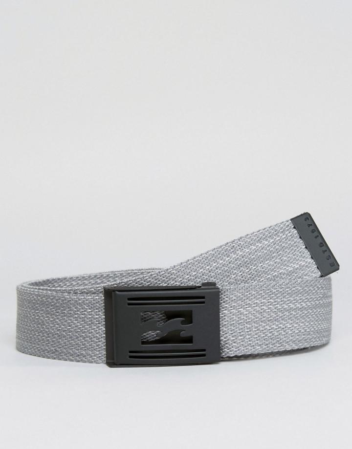 Billabong Cotton Webbing Belt In Light Gray - Gray