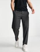 Only & Sons Wide Fit Pants In Gray Pinstripe