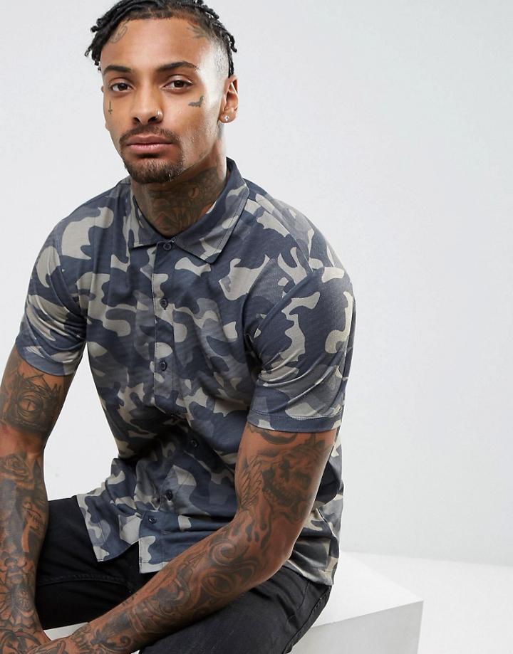 Brooklyn Supply Co Camouflage Short Sleeve Shirt - Green