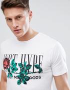 Hype Muscle Logo Rose T-shirt - White