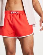 New Look Runner Swim Shorts In Red