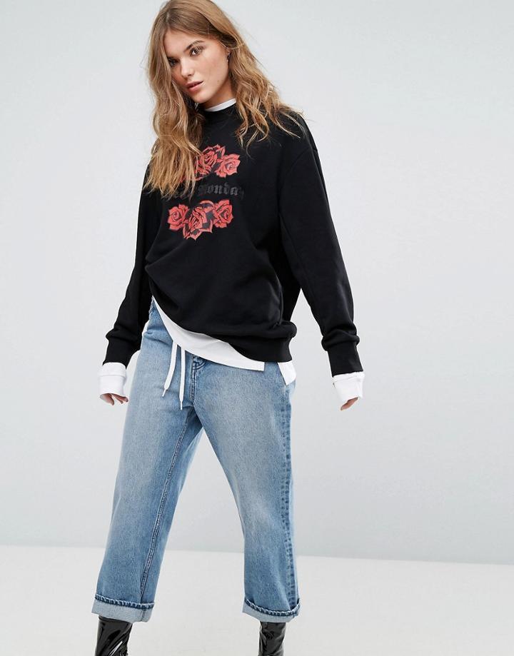 Cheap Monday Rose Logo Sweatshirt - Black
